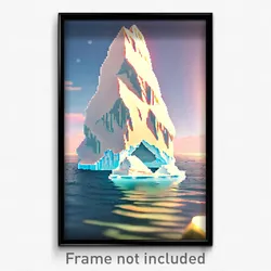 Pixel Art Poster - Adorable Iceberg (8 Bit Psychedelic Trippy Video Game Print)