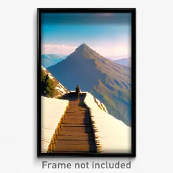 Pixel Art Poster - Mountainous Summit (8 Bit Psychedelic Video Game Print)