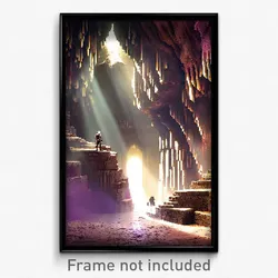 Pixel Art Poster - Interesting Cavern (8 Bit Psychedelic Video Game Print)
