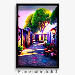 Pixel Art Poster - Artistic Yard (8 Bit Psychedelic Trippy Video Game Print)