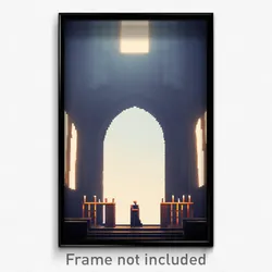 Pixel Art Poster - Simplistic Scriptorium (8 Bit Psychedelic Video Game Print)