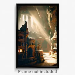 Pixel Art Poster - Antique Cavern (8 Bit Psychedelic Trippy Video Game Print)