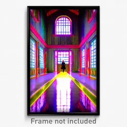 Pixel Art Poster - Negligible Hall (8 Bit Psychedelic Trippy Video Game Print)