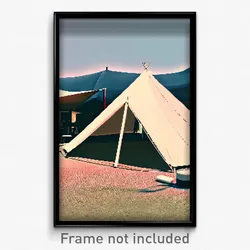 Pixel Art Poster - Simple Tent (8 Bit Psychedelic Trippy Weird Video Game Print)