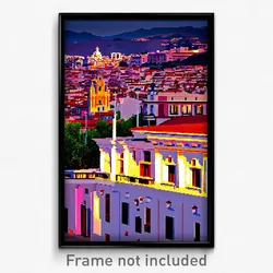 Pixel Art Poster - Bold Spanish City (8 Bit Psychedelic Trippy Video Game Print)