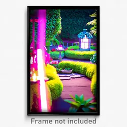 Pixel Art Poster - Nifty Garden (8 Bit Psychedelic Trippy Video Game Print)