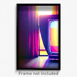 Pixel Art Poster - Showy Television (8 Bit Psychedelic Trippy Video Game Print)