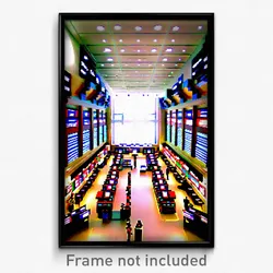 Pixel Art Poster - Lavish Stock Trading Floor (8 Bit Video Game Print)