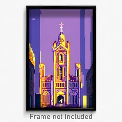 Pixel Art Poster - Wiggly Cathedral (8 Bit Psychedelic Trippy Video Game Print)