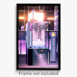 Pixel Art Poster - Insane Ice Machine (8 Bit Psychedelic Video Game Print)