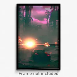 Pixel Art Poster - Gloomy Video Game (8 Bit Psychedelic Trippy Video Game Print)
