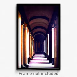 Pixel Art Poster - Dark Colonnade (8 Bit Psychedelic Trippy Video Game Print)