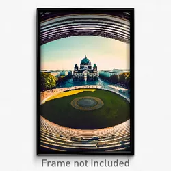 Pixel Art Poster - Circular Berlin (8 Bit Psychedelic Trippy Video Game Print)