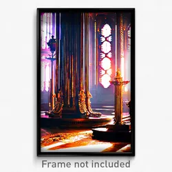 Pixel Art Poster - Elaborate Mooring (8 Bit Psychedelic Trippy Video Game Print)