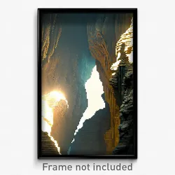 Pixel Art Poster - Cavernous Cliff (8 Bit Psychedelic Trippy Video Game Print)