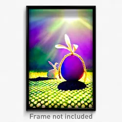 Pixel Art Poster - Striking Easter (8 Bit Psychedelic Trippy Video Game Print)