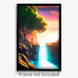 Pixel Art Poster - Enchanted Dike (8 Bit Psychedelic Trippy Video Game Print)