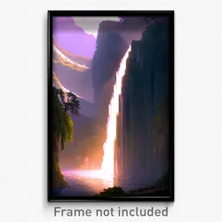 Pixel Art Poster - Nocturnal Falls (8 Bit Psychedelic Trippy Video Game Print)