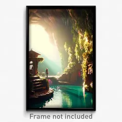 Pixel Art Poster - Neat Grotto (8 Bit Psychedelic Trippy Weird Video Game Print)
