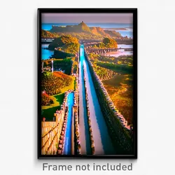 Pixel Art Poster - Stunning Causeway (8 Bit Psychedelic Trippy Video Game Print)