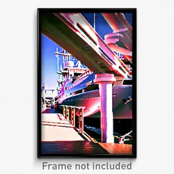 Pixel Art Poster - Polished Shipyard (8 Bit Psychedelic Trippy Video Game Print)
