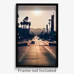 Pixel Art Poster - Empty Los Angeles (8 Bit Psychedelic Trippy Video Game Print)
