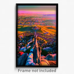 Pixel Art Poster - Crowded Landscape (8 Bit Psychedelic Trippy Video Game Print)