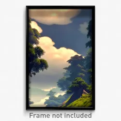 Pixel Art Poster - Calm Cloud Forest (8 Bit Psychedelic Trippy Video Game Print)