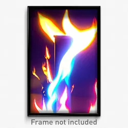 Pixel Art Poster - Original Flame (8 Bit Psychedelic Trippy Video Game Print)