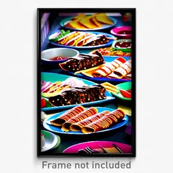 Pixel Art Poster - Lovely Enchiladas (8 Bit Psychedelic Trippy Video Game Print)