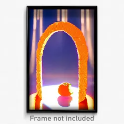 Pixel Art Poster - Orange Opening (8 Bit Psychedelic Trippy Video Game Print)
