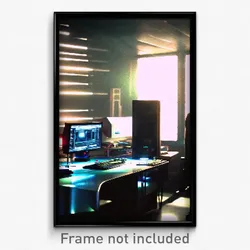 Pixel Art Poster - Striking Computer (8 Bit Psychedelic Trippy Video Game Print)