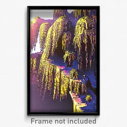 Pixel Art Poster - Webbed Outcropping (8 Bit Psychedelic Video Game Print)