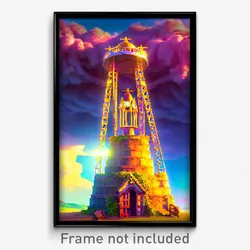 Pixel Art Poster - Amazing Folly (8 Bit Psychedelic Trippy Video Game Print)