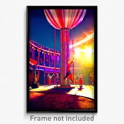 Pixel Art Poster - Crazy Circus (8 Bit Psychedelic Trippy Video Game Print)