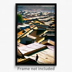 Pixel Art Poster - Valuable Rooftops (8 Bit Psychedelic Trippy Video Game Print)