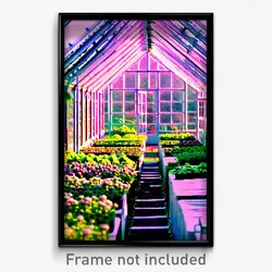 Pixel Art Poster - Different Greenhouse (8 Bit Psychedelic Video Game Print)