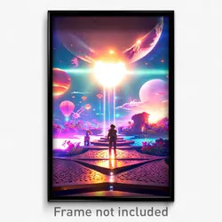 Pixel Art Poster - Valuable Dreamscape (8 Bit Psychedelic Video Game Print)