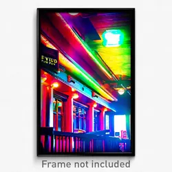 Pixel Art Poster - Vivid Pub (8 Bit Psychedelic Trippy Weird Video Game Print)
