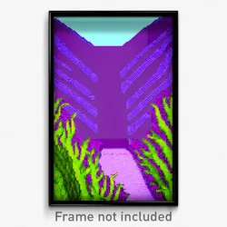 Pixel Art Poster - Purple Ditch (8 Bit Psychedelic Trippy Video Game Print)