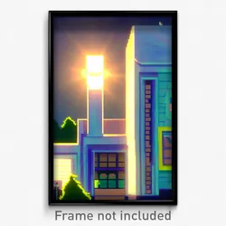 Pixel Art Poster - Swirly Middle School (8 Bit Psychedelic Video Game Print)
