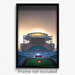 Pixel Art Poster - Arctic Stadium (8 Bit Psychedelic Trippy Video Game Print)