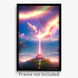 Pixel Art Poster - Heavenly Dominion (8 Bit Psychedelic Trippy Video Game Print)