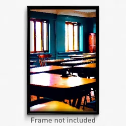 Pixel Art Poster - Antique Classroom (8 Bit Psychedelic Trippy Video Game Print)