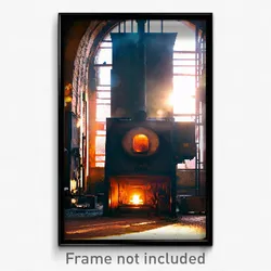 Pixel Art Poster - Old Furnace (8 Bit Psychedelic Trippy Weird Video Game Print)