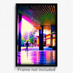 Pixel Art Poster - Blissful Campus (8 Bit Psychedelic Trippy Video Game Print)