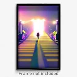 Pixel Art Poster - Superb Crossing (8 Bit Psychedelic Trippy Video Game Print)