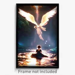 Pixel Art Poster - Angelic Stream (8 Bit Psychedelic Trippy Video Game Print)