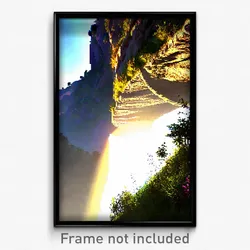 Pixel Art Poster - Sunny Ravine (8 Bit Psychedelic Trippy Video Game Print)