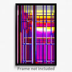 Pixel Art Poster - Digital Wire Frame Tableau (8 Bit Video Game Print)